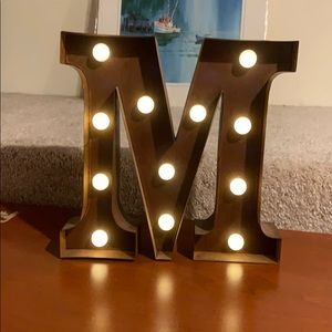 Light up M decoration